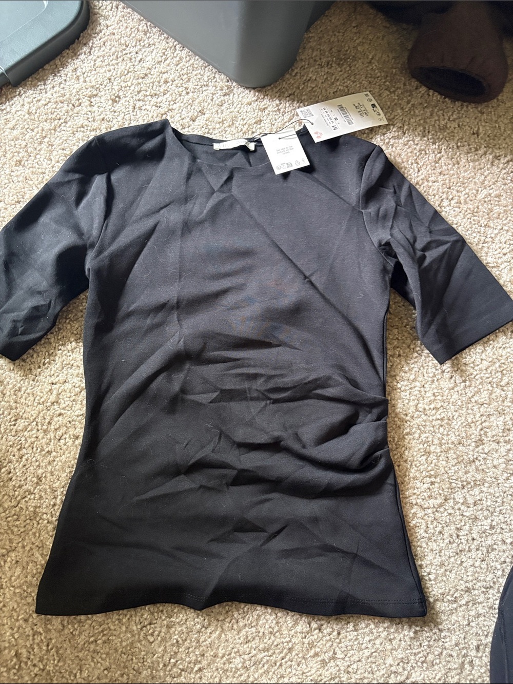 Zara Black Short-Sleeve Fitted Tee